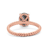 Oval Natural Stone Braided Twisted Ring