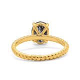Oval Natural Stone Braided Twisted Ring