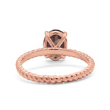 Oval Natural Stone Braided Twisted Ring