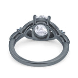 Oval Natural Stone Leaf Design Wedding Ring