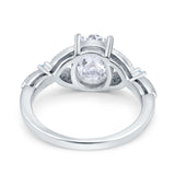 Oval Natural Stone Leaf Design Wedding Ring