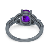 Oval Natural Stone Leaf Design Wedding Ring