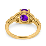 Oval Natural Stone Leaf Design Wedding Ring