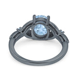 Oval Natural Stone Leaf Design Wedding Ring