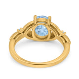 Oval Natural Stone Leaf Design Wedding Ring