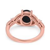 Oval Natural Stone Leaf Design Wedding Ring
