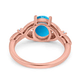 Oval Natural Stone Leaf Design Wedding Ring