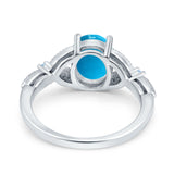 Oval Natural Stone Leaf Design Wedding Ring