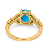 Oval Natural Stone Leaf Design Wedding Ring