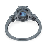 Oval Halo Split Shank Twisted Ring