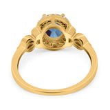 Oval Halo Split Shank Twisted Ring