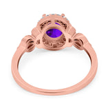 Oval Halo Split Shank Twisted Ring