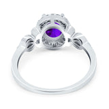 Oval Halo Split Shank Twisted Ring