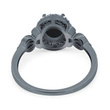 Oval Halo Split Shank Twisted Ring