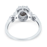 Oval Halo Split Shank Twisted Ring