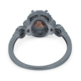 Oval Halo Split Shank Twisted Ring