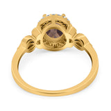 Oval Halo Split Shank Twisted Ring