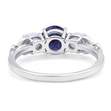 Three Stone Round Natural Stone Ring