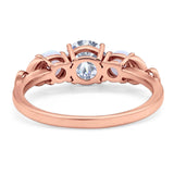 Three Stone Round Natural Stone Ring