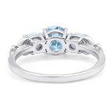 Three Stone Round Natural Stone Ring