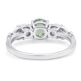 Three Stone Round Natural Stone Ring