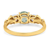 Three Stone Round Natural Stone Ring