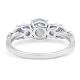 Three Stone Round Natural Stone Ring