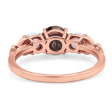 Three Stone Round Natural Stone Ring