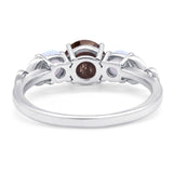 Three Stone Round Natural Stone Ring