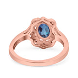 Halo Ballerina Style Oval Natural Stone