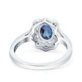 Halo Ballerina Style Oval Natural Stone