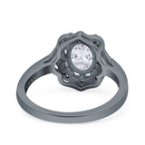 Halo Ballerina Style Oval Natural Stone