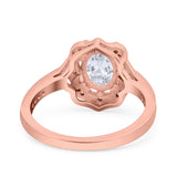 Halo Ballerina Style Oval Natural Stone