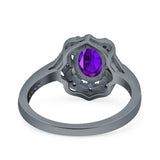 Halo Ballerina Style Oval Natural Stone