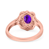 Halo Ballerina Style Oval Natural Stone