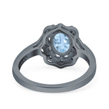 Halo Ballerina Style Oval Natural Stone