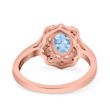 Halo Ballerina Style Oval Natural Stone