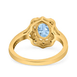 Halo Ballerina Style Oval Natural Stone