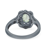 Halo Ballerina Style Oval Natural Stone