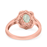 Halo Ballerina Style Oval Natural Stone