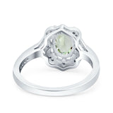 Halo Ballerina Style Oval Natural Stone