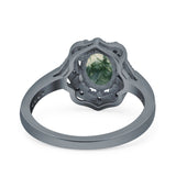 Halo Ballerina Style Oval Natural Stone