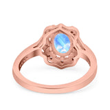 Halo Ballerina Style Oval Natural Stone