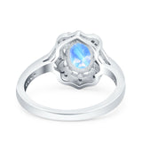 Halo Ballerina Style Oval Natural Stone