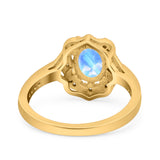 Halo Ballerina Style Oval Natural Stone