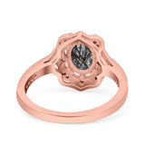 Halo Ballerina Style Oval Natural Stone
