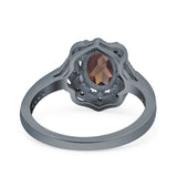 Halo Ballerina Style Oval Natural Stone