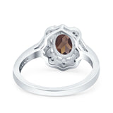 Halo Ballerina Style Oval Natural Stone