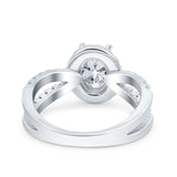 Halo Split Shank Oval Natural Stone