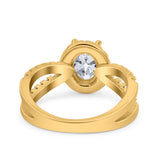 Halo Split Shank Oval Natural Stone